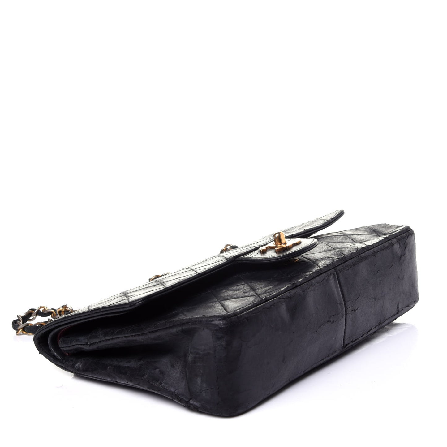 Lambskin Quilted Small Double Flap Black
