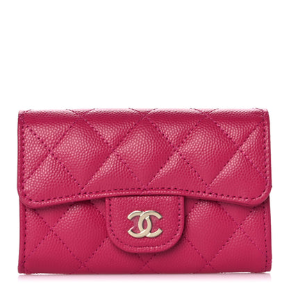 Chanel Caviar Quilted Flap Card Holder Wallet Fuchsia 1 of 12