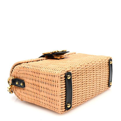 Dolce & Gabbana Wicker Calfskin Crossbody Bag Black 4 of 9