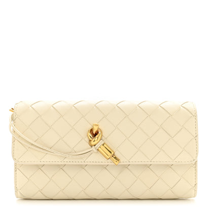 Bottega Veneta Nappa Intrecciato Andiamo Large Flap Wallet White 1 of 13