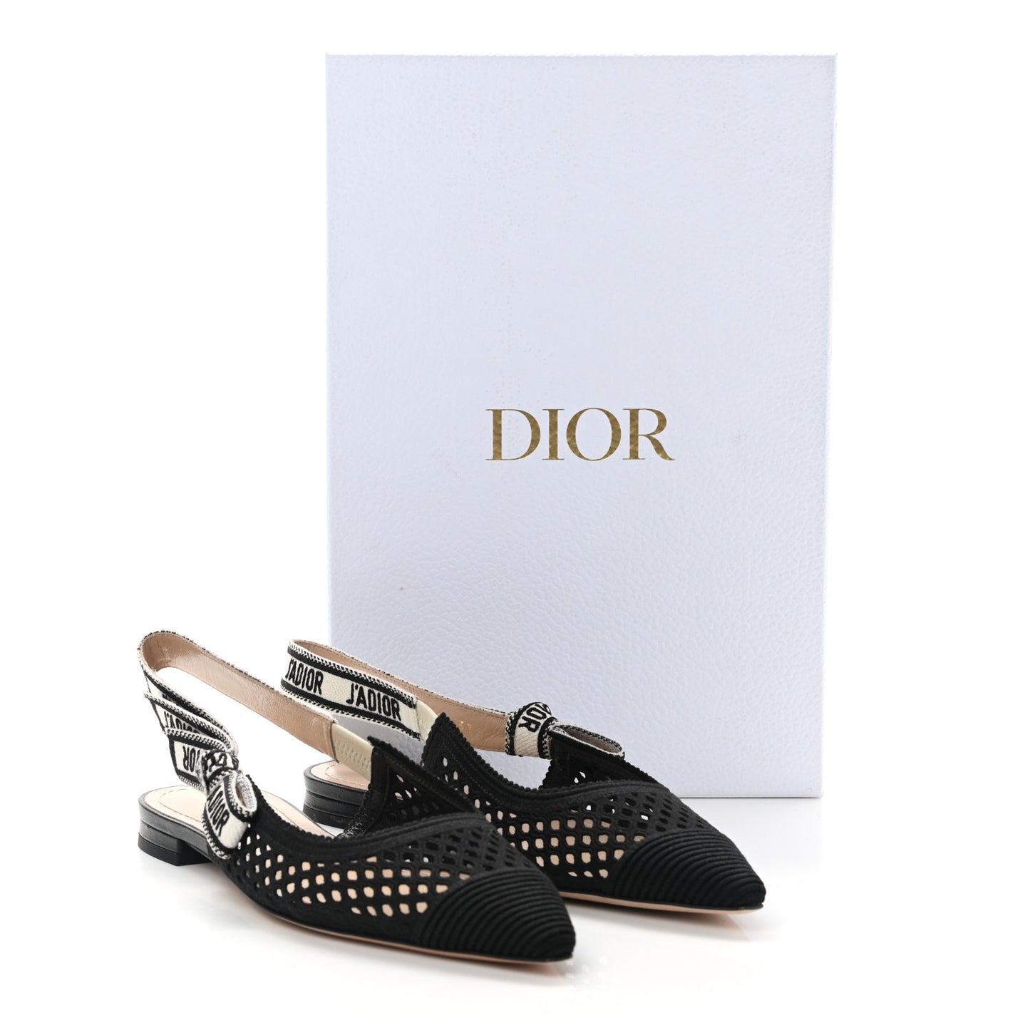 Resille Ribbon J'Adior Slingback Ballet Flats 37 Black