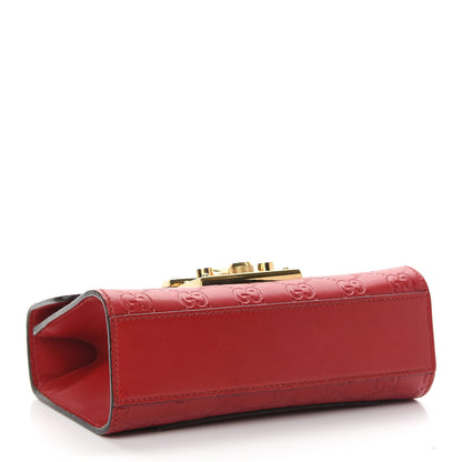 Gucci Guccissima Small Padlock Shoulder Bag Hibiscus Red 4 of 9