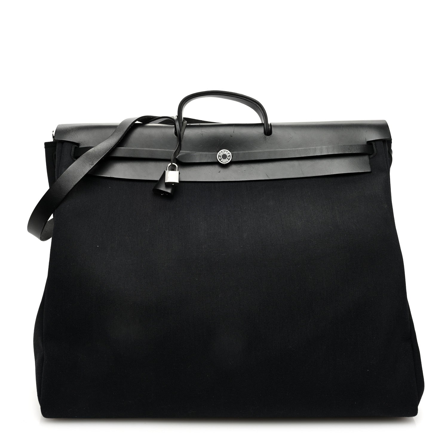 Hermes Toile Vache Hunter Herbag 50 Black 1 of 12