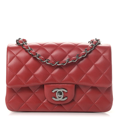 Chanel Lambskin Quilted Mini Rectangular Flap Red 1 of 6