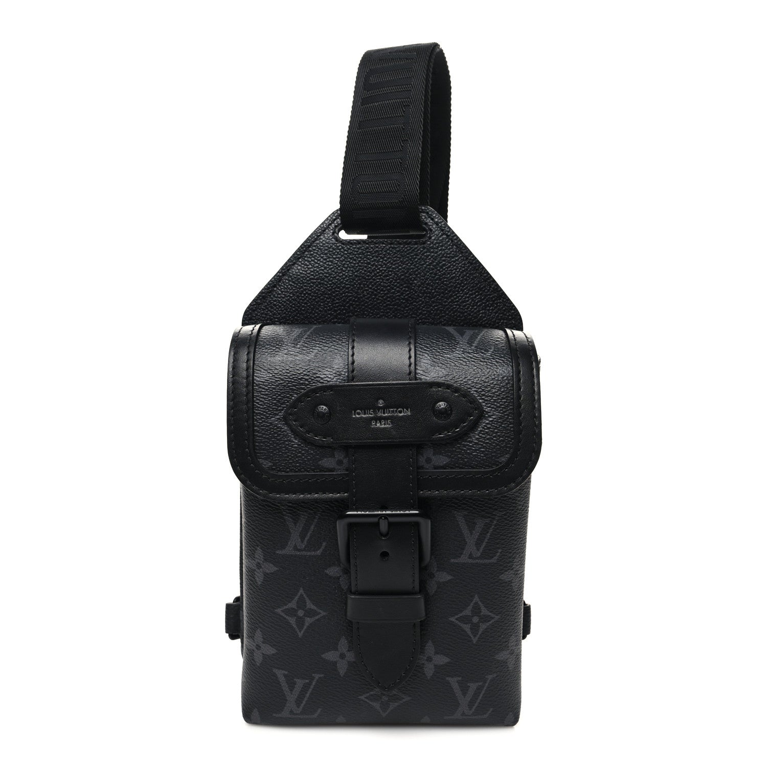 Louis Vuitton Monogram Eclipse Saumur Slingbag Black 1 of 9