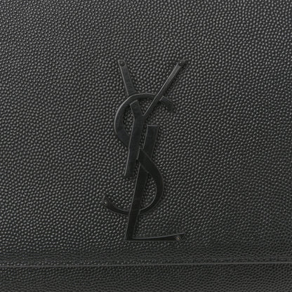 Saint Laurent Grain De Poudre Medium Classic Monogram Monochrome Kate Satchel Black 11 of 13