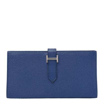 Hermes Chevre Mysore Bearn Gusset Wallet Bleu Saphir 1 of 17