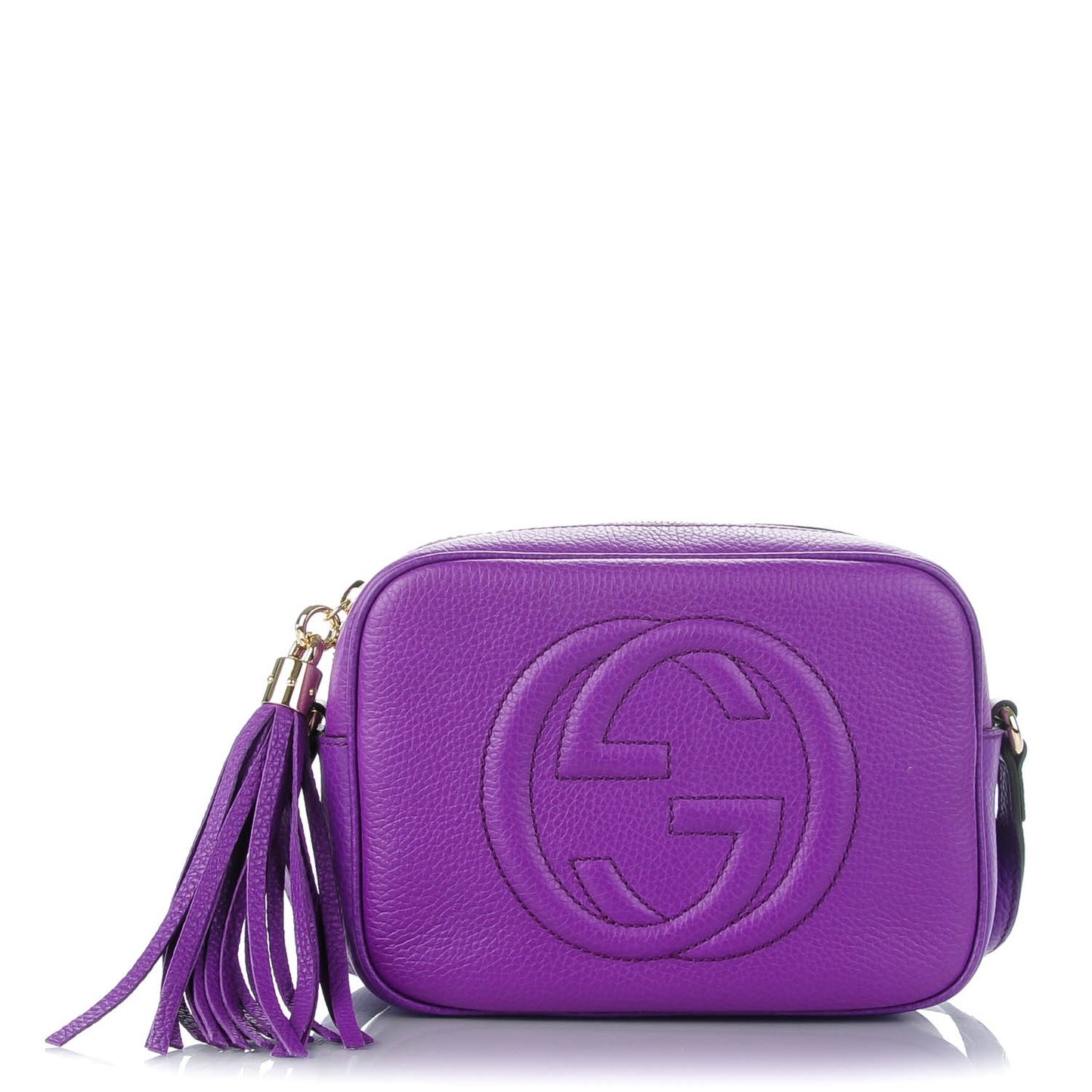 Pebbled Calfskin Small Soho Disco Bag Shine Purple