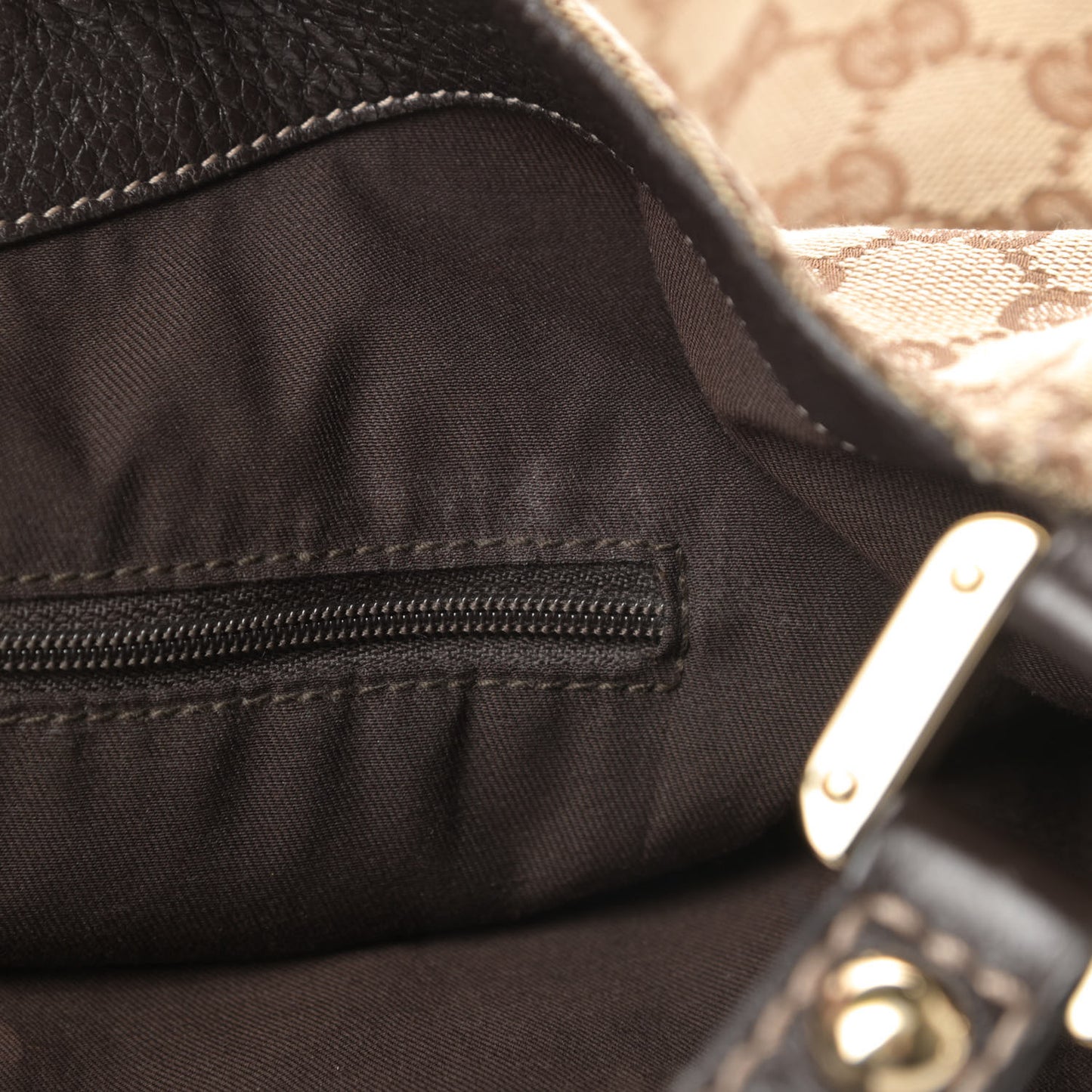 Monogram Large New Ladies Web Hobo Dark Brown