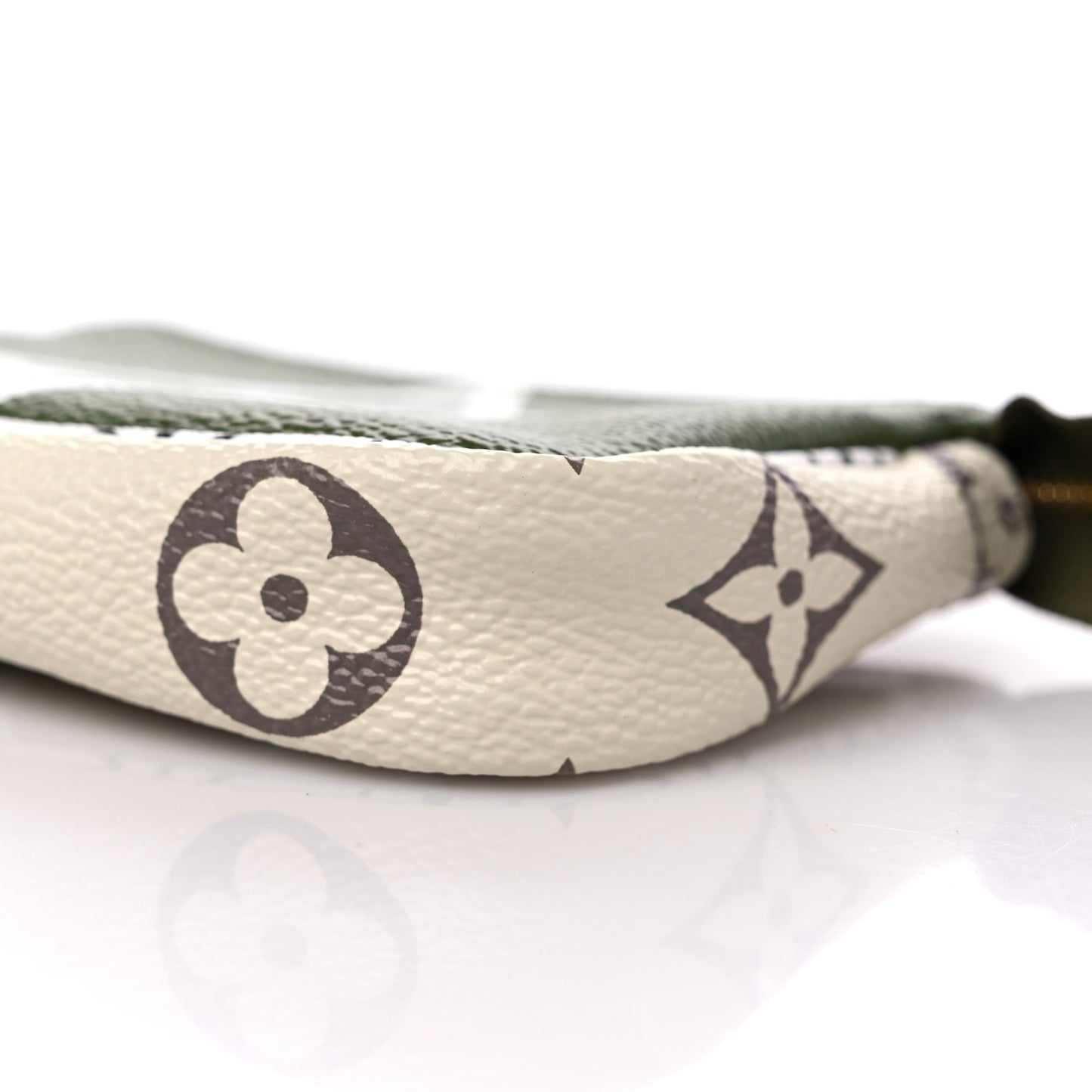 Monogram Giant Micro Pochette Accessories Kaki White