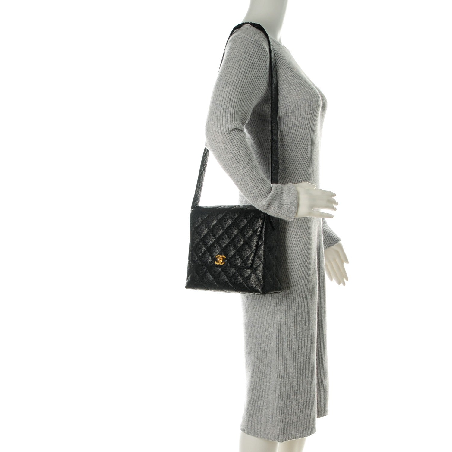Chanel Caviar Quilted Medium Flap Shoulder Bag Black 2 of 9