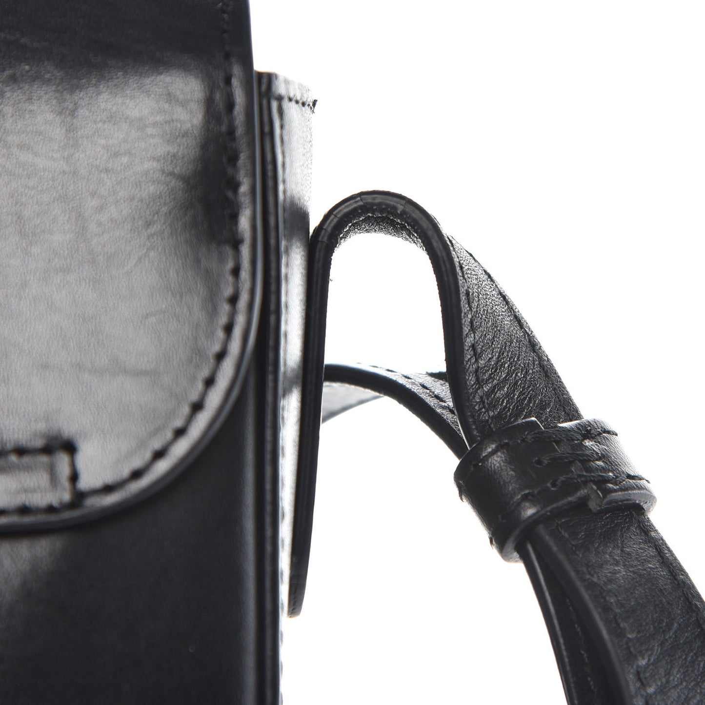 Calfskin Envelope Flap Crossbody Bag Black