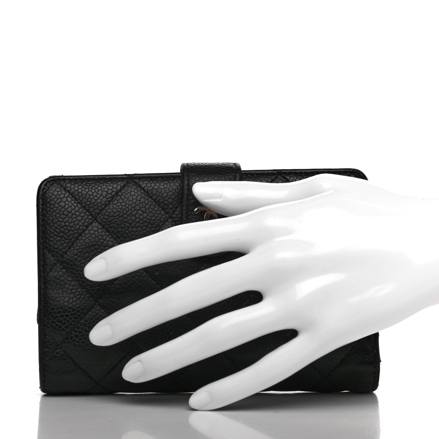 Chanel Caviar Quilted Zipped Pocket Wallet Black 2 of 13