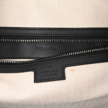 Gucci GG Supreme Monogram Calfskin GG Emblem Medium Duffle Bag Black 6 of 9