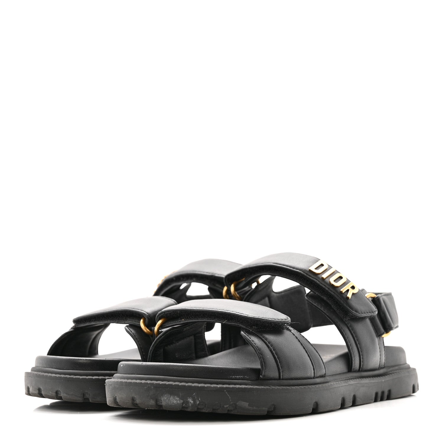 Christian Dior Lambskin Dioract 10mm Sandals 36.5 Black 4 of 12