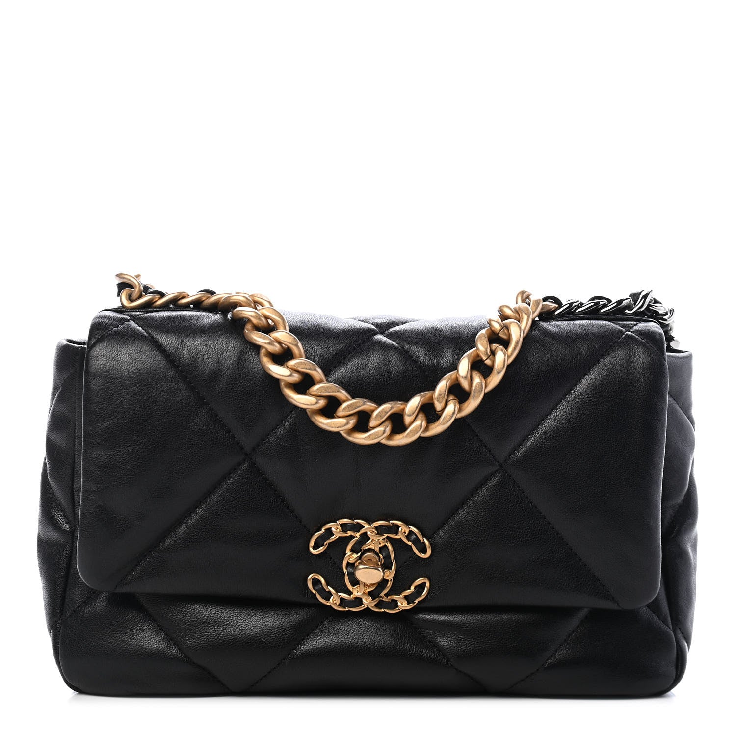 Chanel Lambskin Quilted Medium Chanel 19 Flap Black 1 of 9