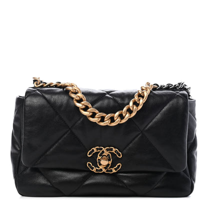 Chanel Lambskin Quilted Medium Chanel 19 Flap Black 1 of 9