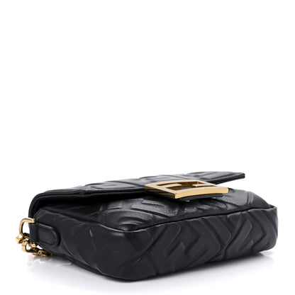 Fendi Nappa FF 1974 Embossed Mini Baguette Black 4 of 9