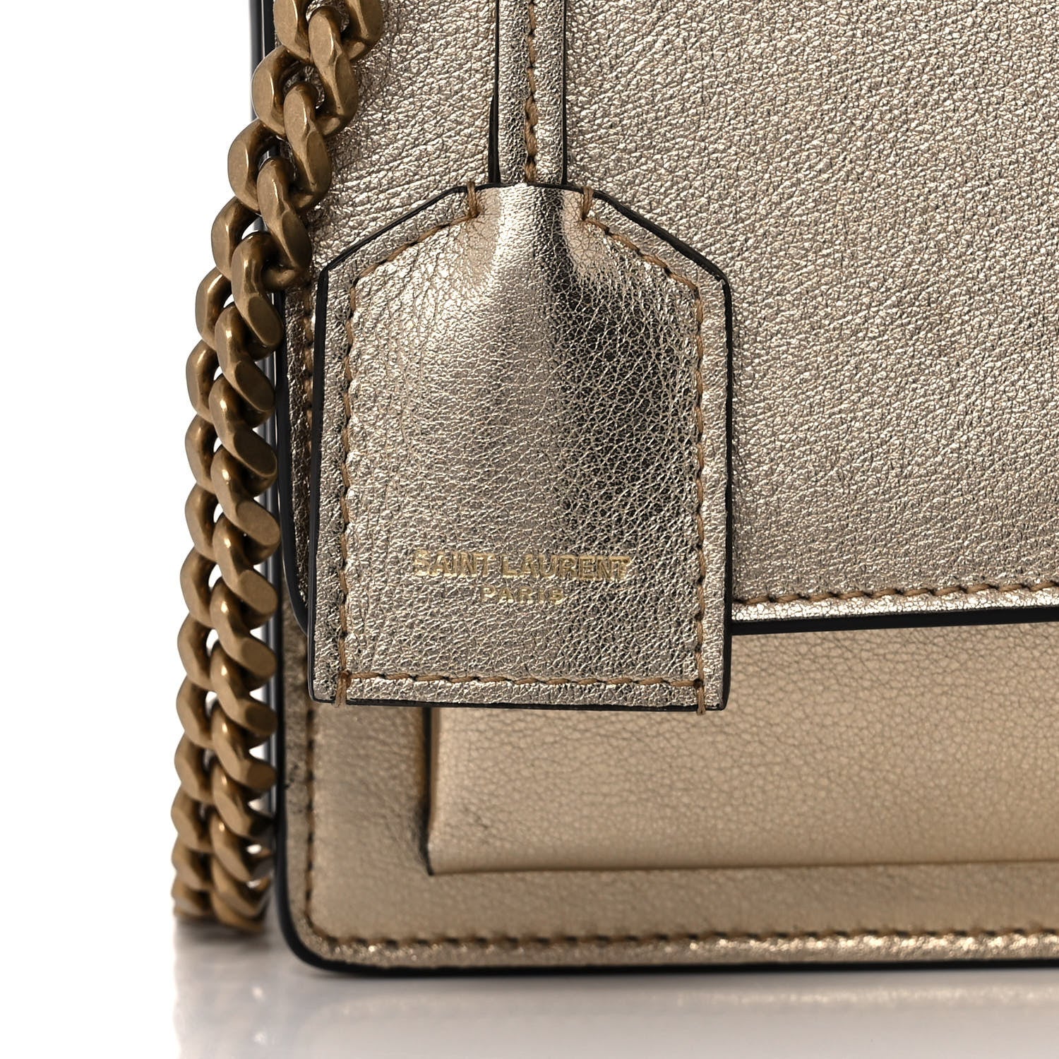 Saint Laurent Metallic Calfskin Small Monogram Sunset Gold 10 of 12