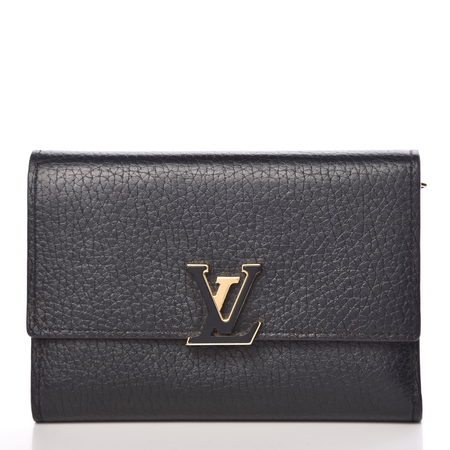 Louis Vuitton Taurillon Capucines Compact Wallet Black 1 of 16
