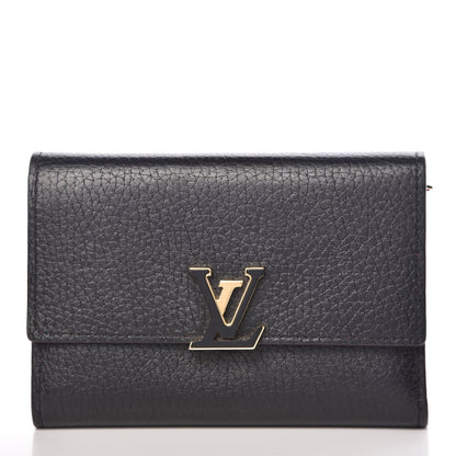 Louis Vuitton Taurillon Capucines Compact Wallet Black 1 of 16