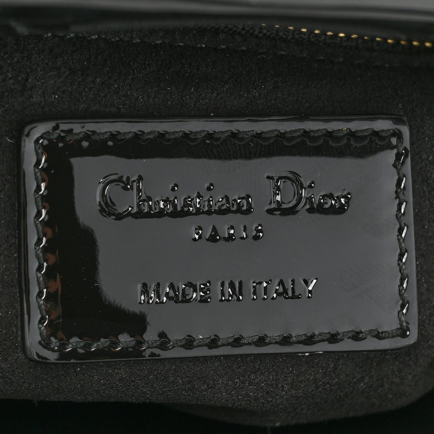 Patent Cannage Mini Lady Dior Black