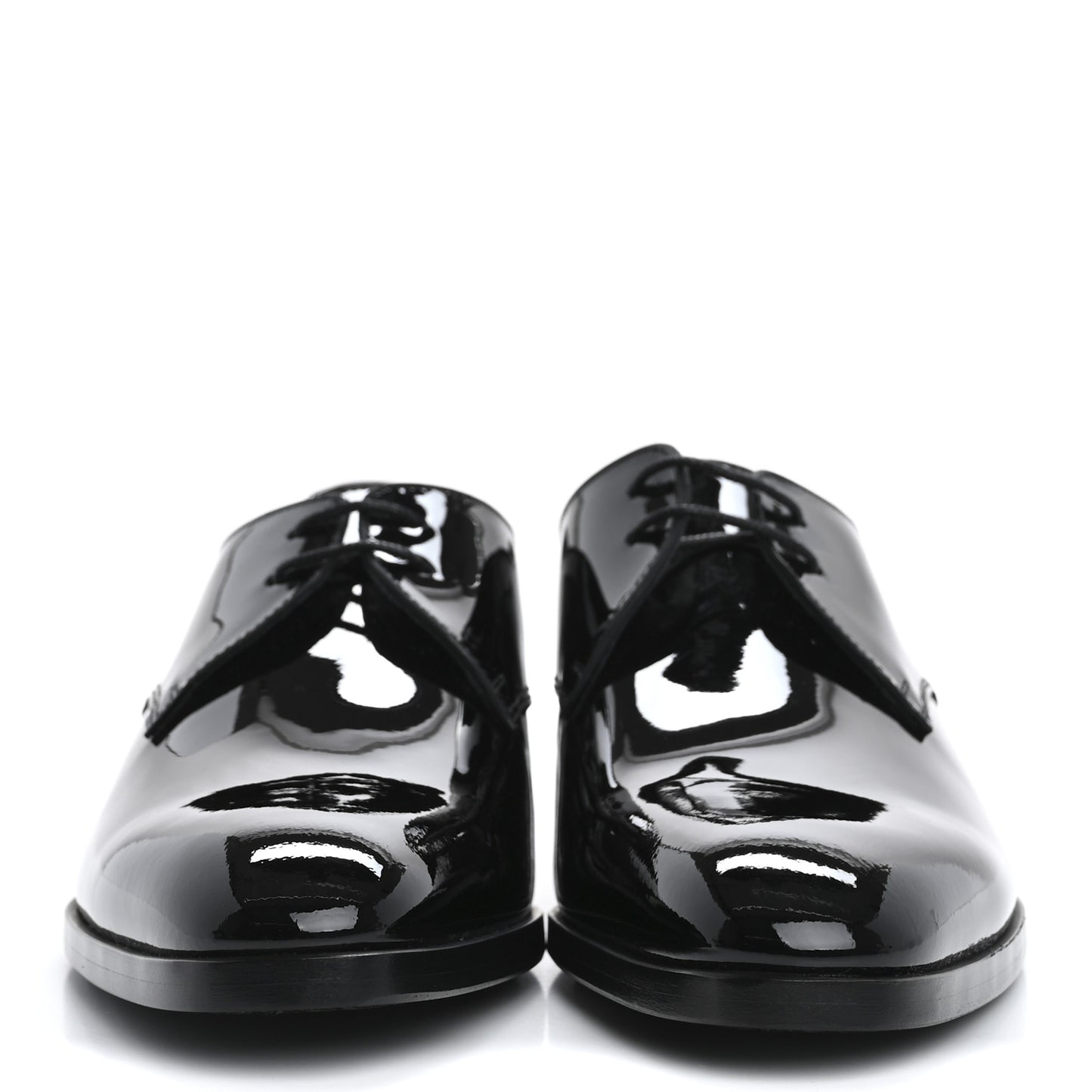 Patent Calfskin Mens Derby Lace Up Shoes 37 Black