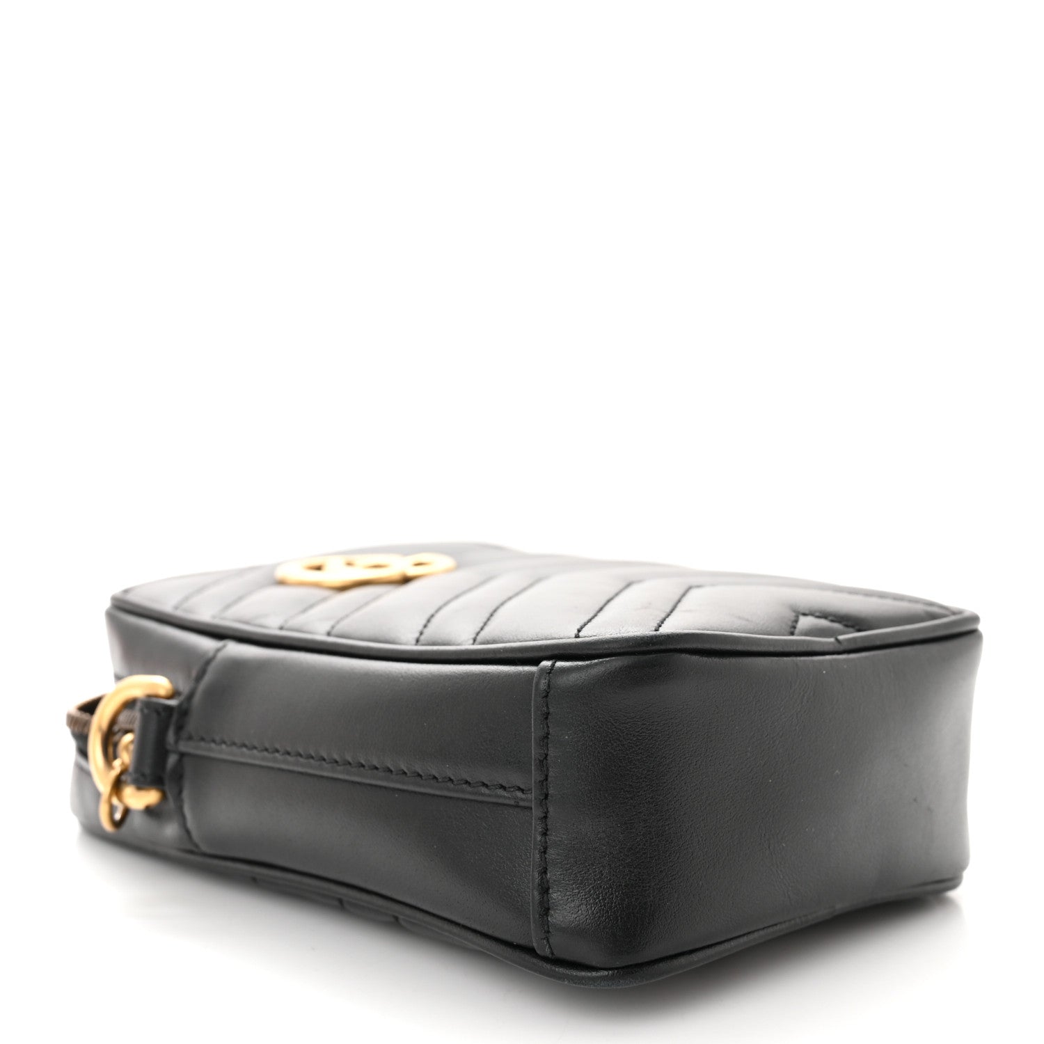 Gucci Calfskin Matelasse Mini GG Marmont Crossbody Bag Black 4 of 10