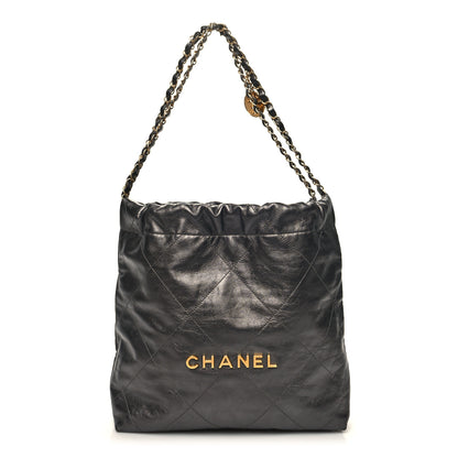 Chanel Metallic Calfskin Quilted Small Chanel 22 Ruthenium 3 of 11
