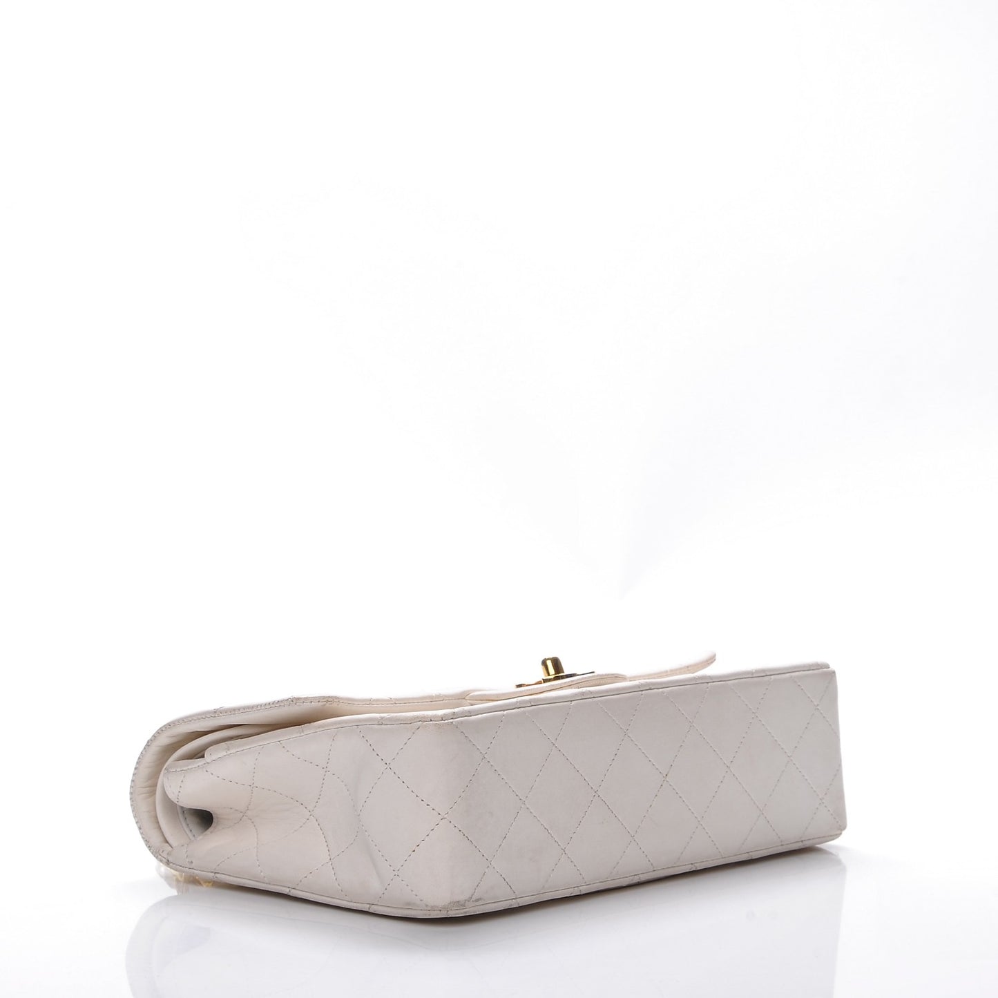 Lambskin Quilted Small Double Flap White