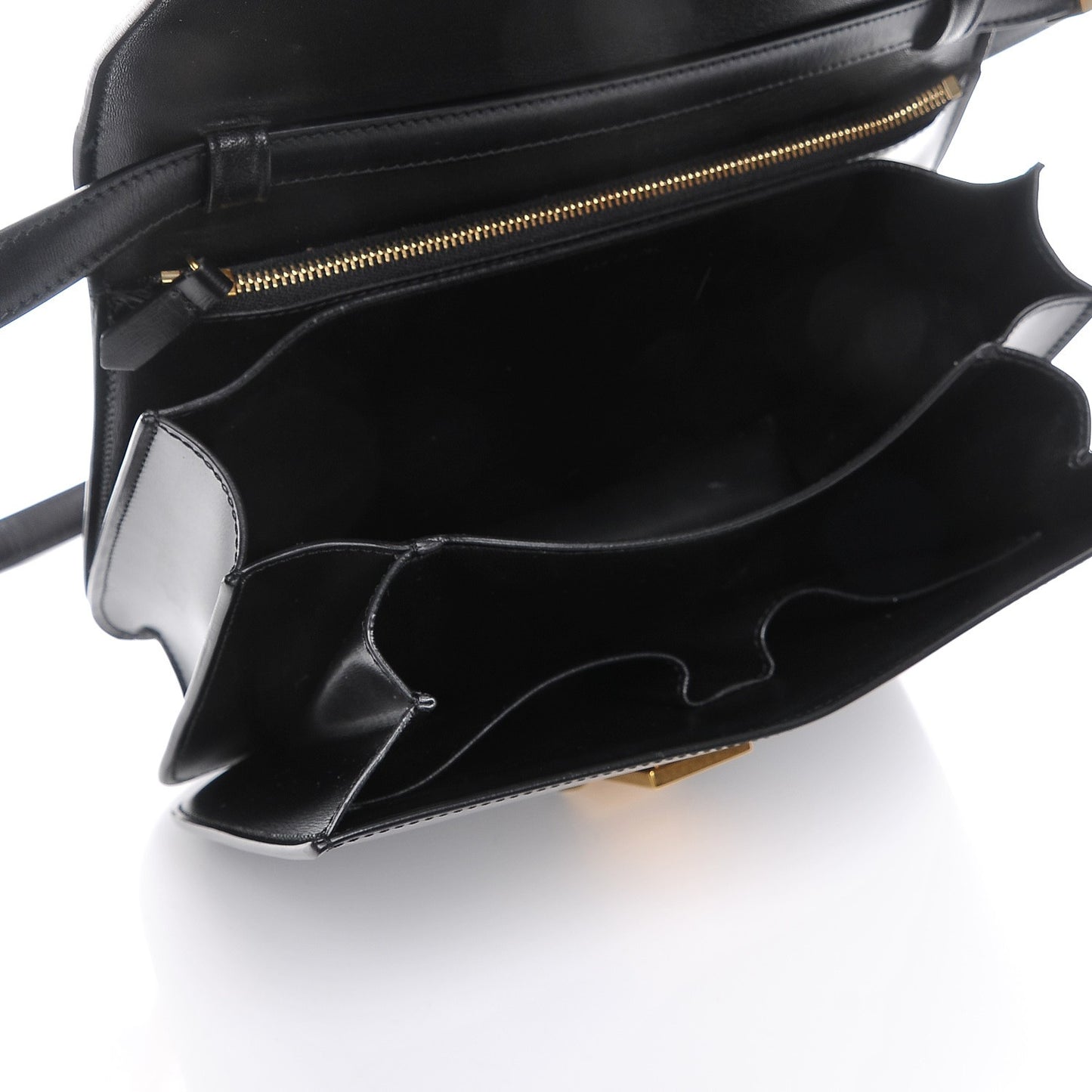 Box Calfskin Medium Classic Box Flap Bag Black