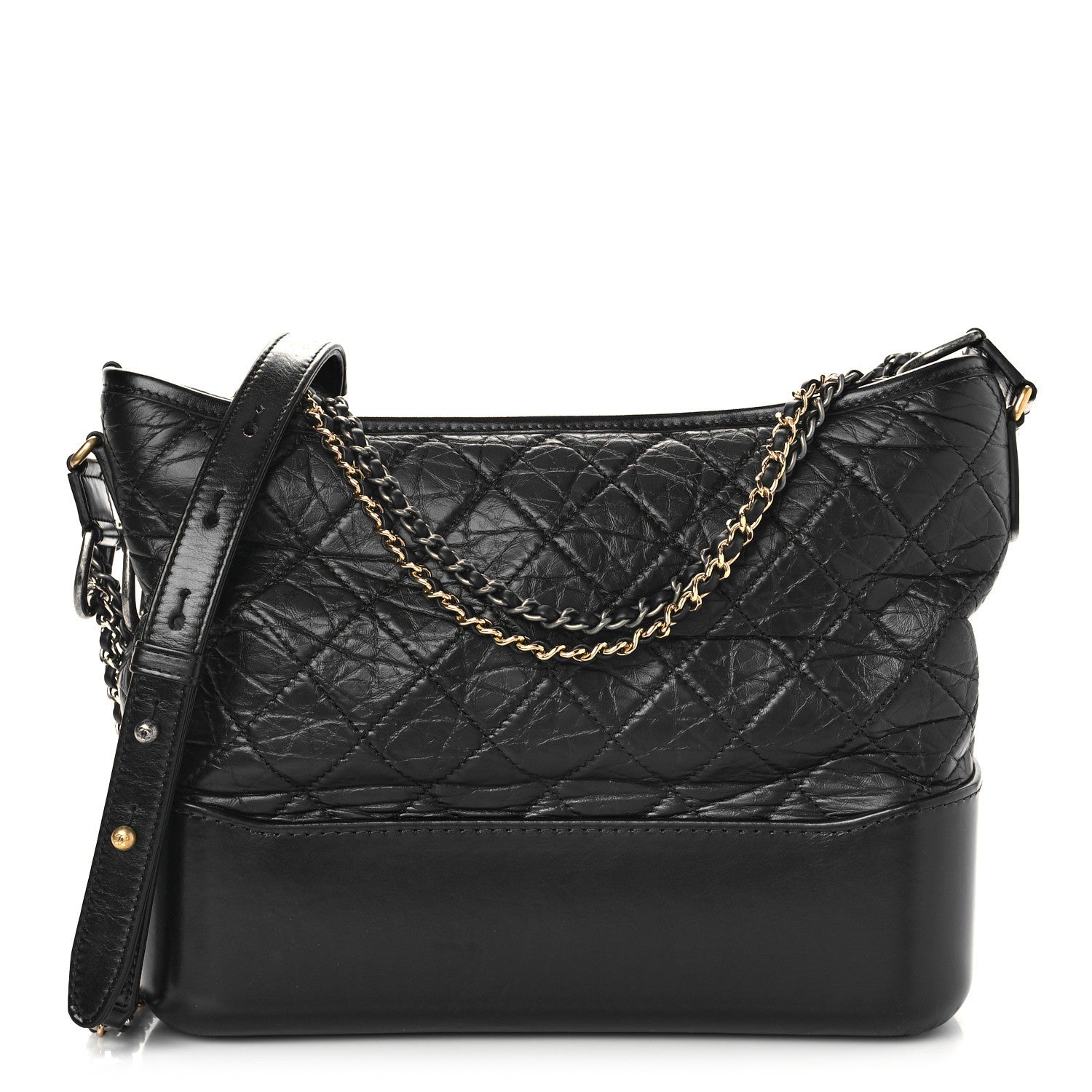 Chanel Aged Calfskin Quilted Medium Gabrielle Hobo Black 1 of 9