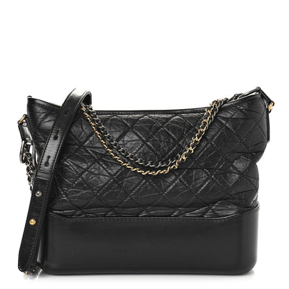 Chanel Aged Calfskin Quilted Medium Gabrielle Hobo Black 1 of 9