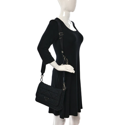Prada Re-Nylon Quilted Padded Flap Shoulder Bag Black 2 of 9