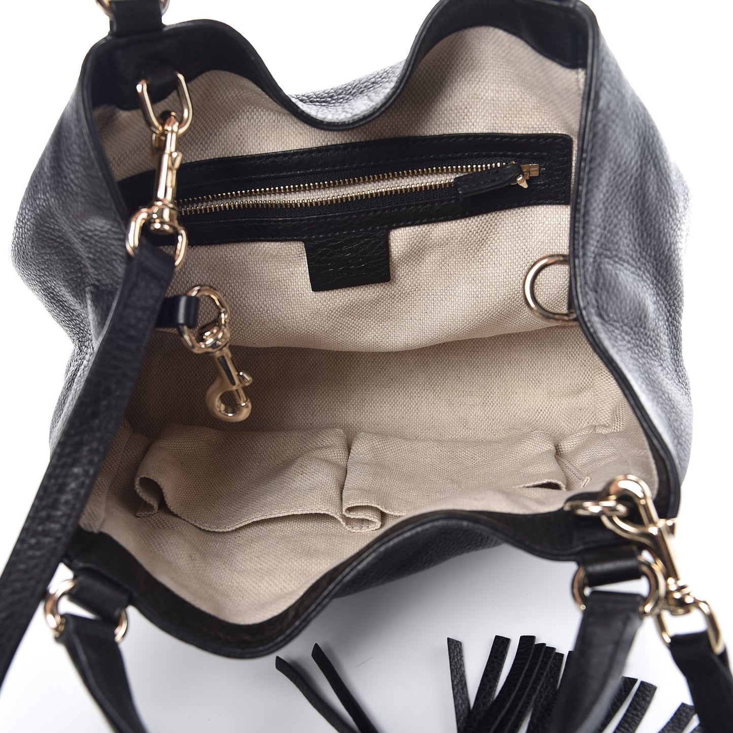 Pebbled Calfskin Small Soho Shoulder Bag Black