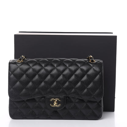 Chanel Caviar Quilted Jumbo Double Flap Black 11 of 11