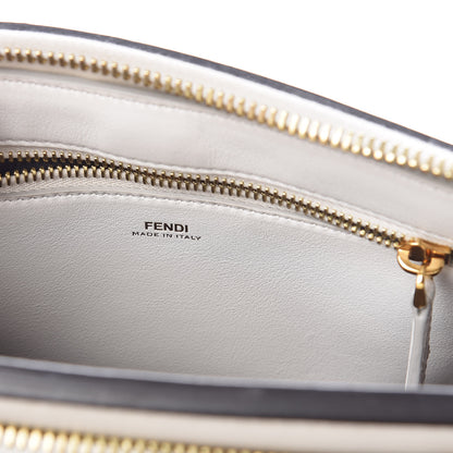 Fendi Vitello Baltico Ribbon Lace Up Floral Small DotCom Click Chain Satchel White Multicolor 9 of 19