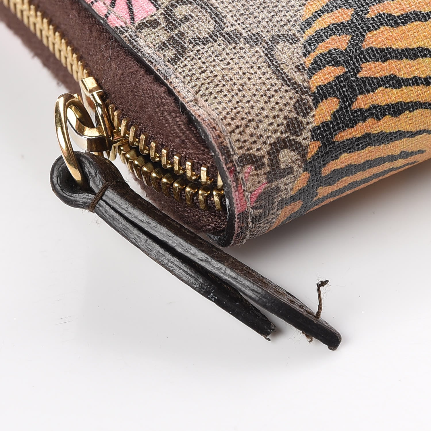 Gucci GG Supreme Monogram Bengal Zip Around Wallet Beige Pink 7 of 8