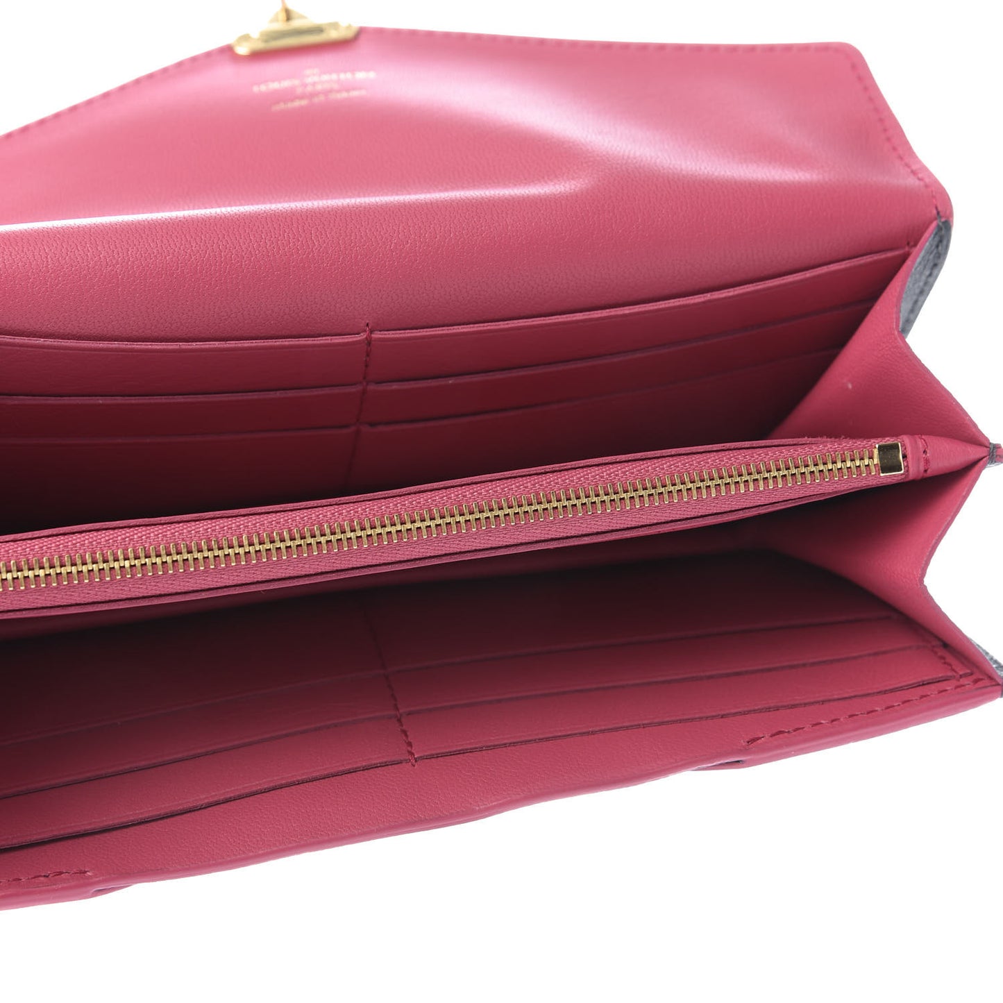 Veau Cachemire Dauphine Wallet Cobalt Fuchsia