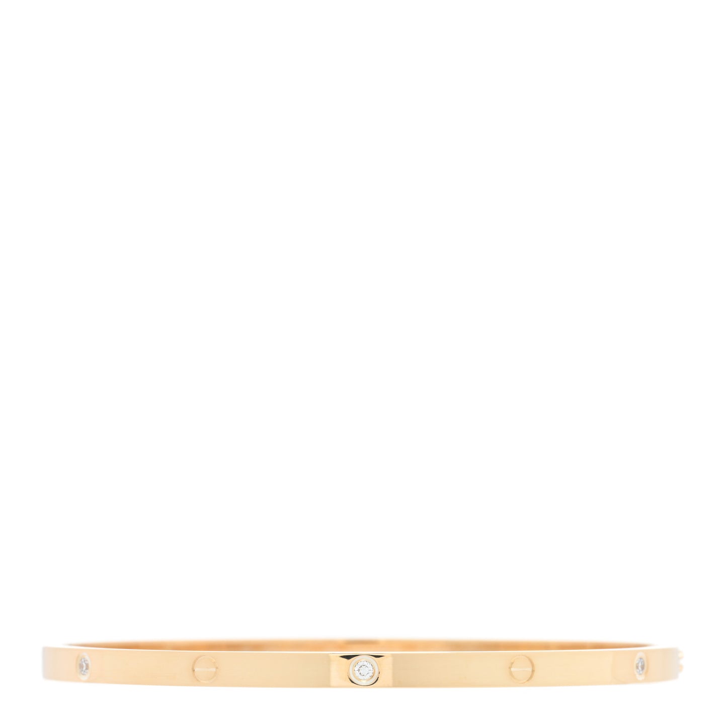 18K Yellow Gold 6 Diamond Small LOVE Bracelet 19