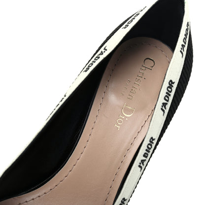 Christian Dior Technical Canvas Ribbon Embroidered J'Adior 65mm Pumps 39.5 Black 11 of 14
