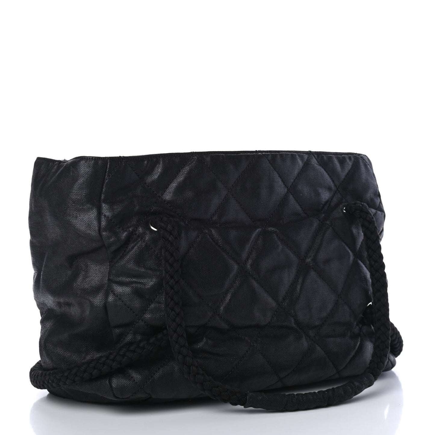 Coated Canvas Large CC Yacht Tote Black White