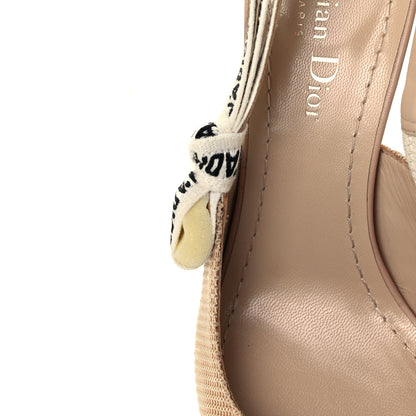 Christian Dior Technical Canvas Ribbon J Adior Slingback 65mm Pumps 36.5 Powder Nude 6 of 13