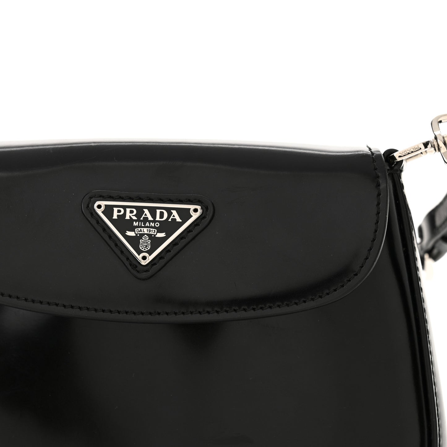 Spazzolato Mini Cleo Flap Adjustable Strap Shoulder Bag Black