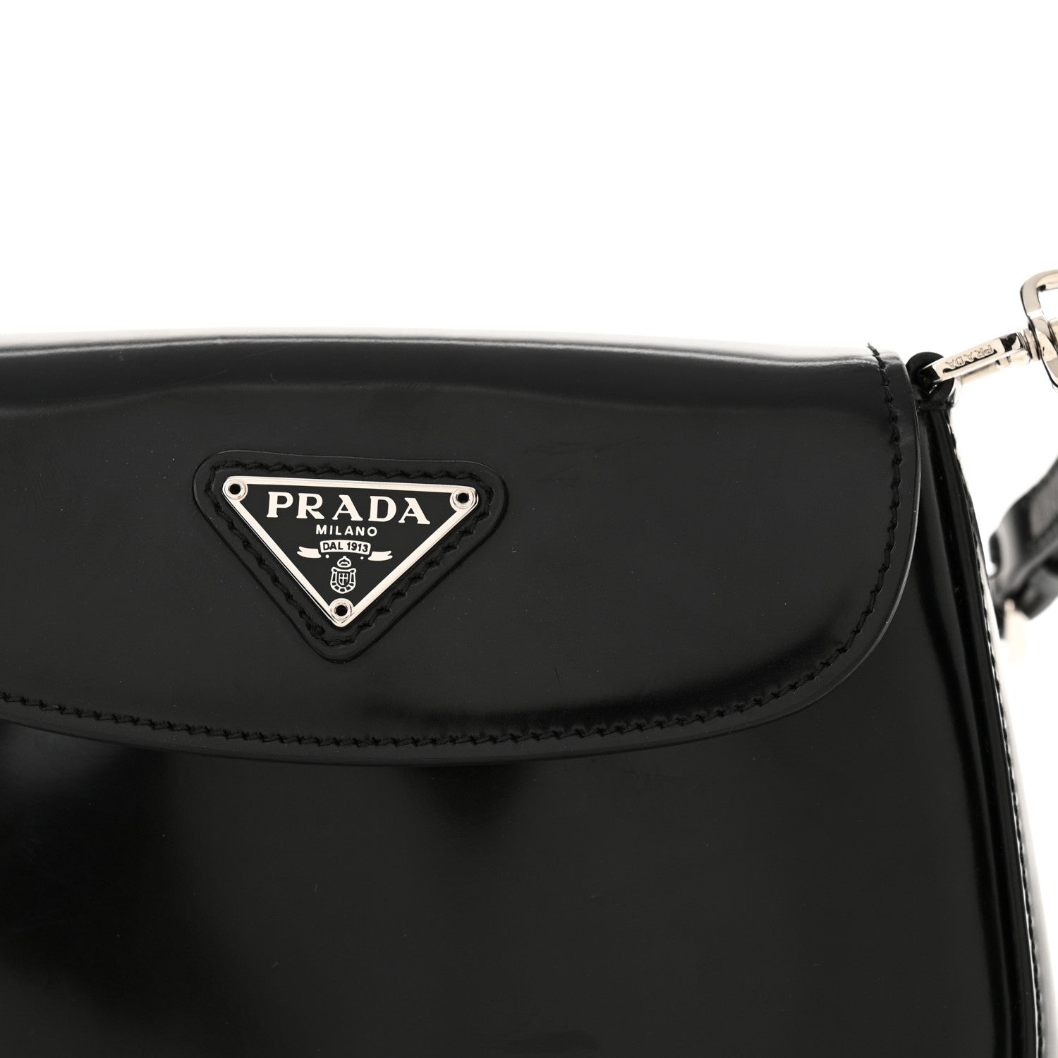 Prada Spazzolato Mini Cleo Flap Adjustable Strap Shoulder Bag Black 14 of 14