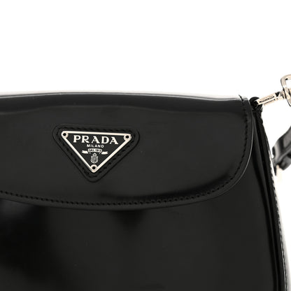 Prada Spazzolato Mini Cleo Flap Adjustable Strap Shoulder Bag Black 14 of 14