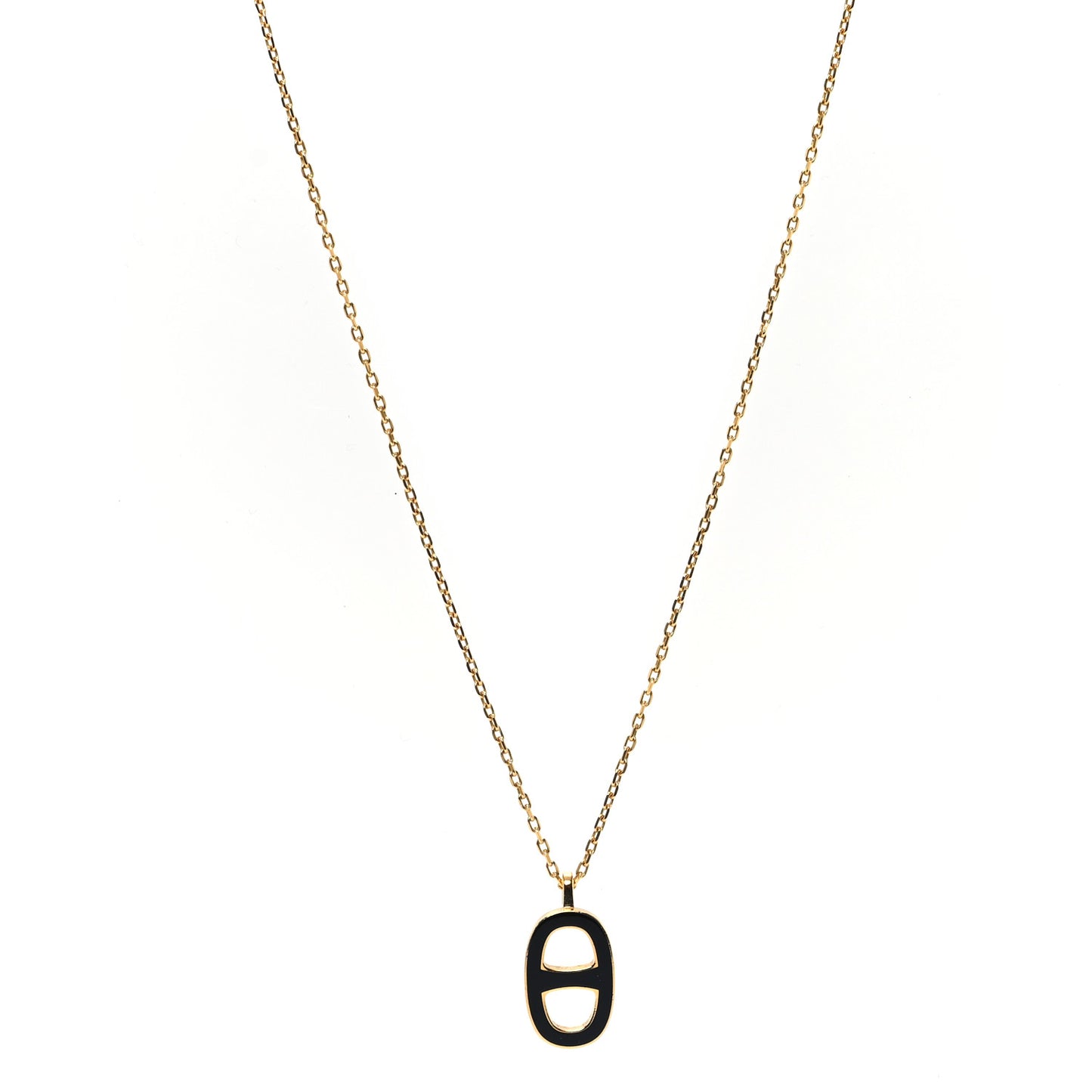 Laquered Iliade Pendant Necklace Black