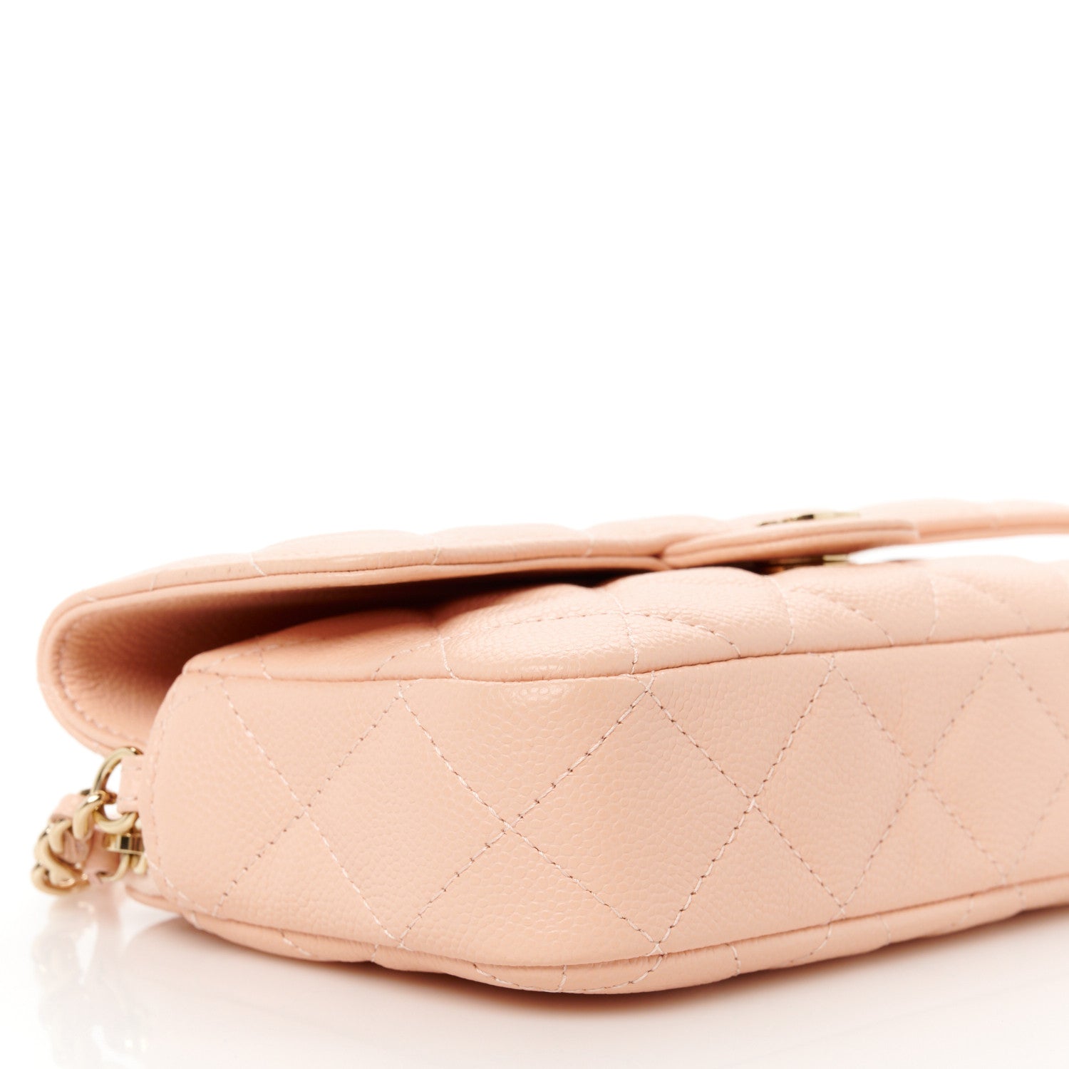 Chanel Caviar Quilted Flap Phone Holder With Chain Light Pink 11 of 13
