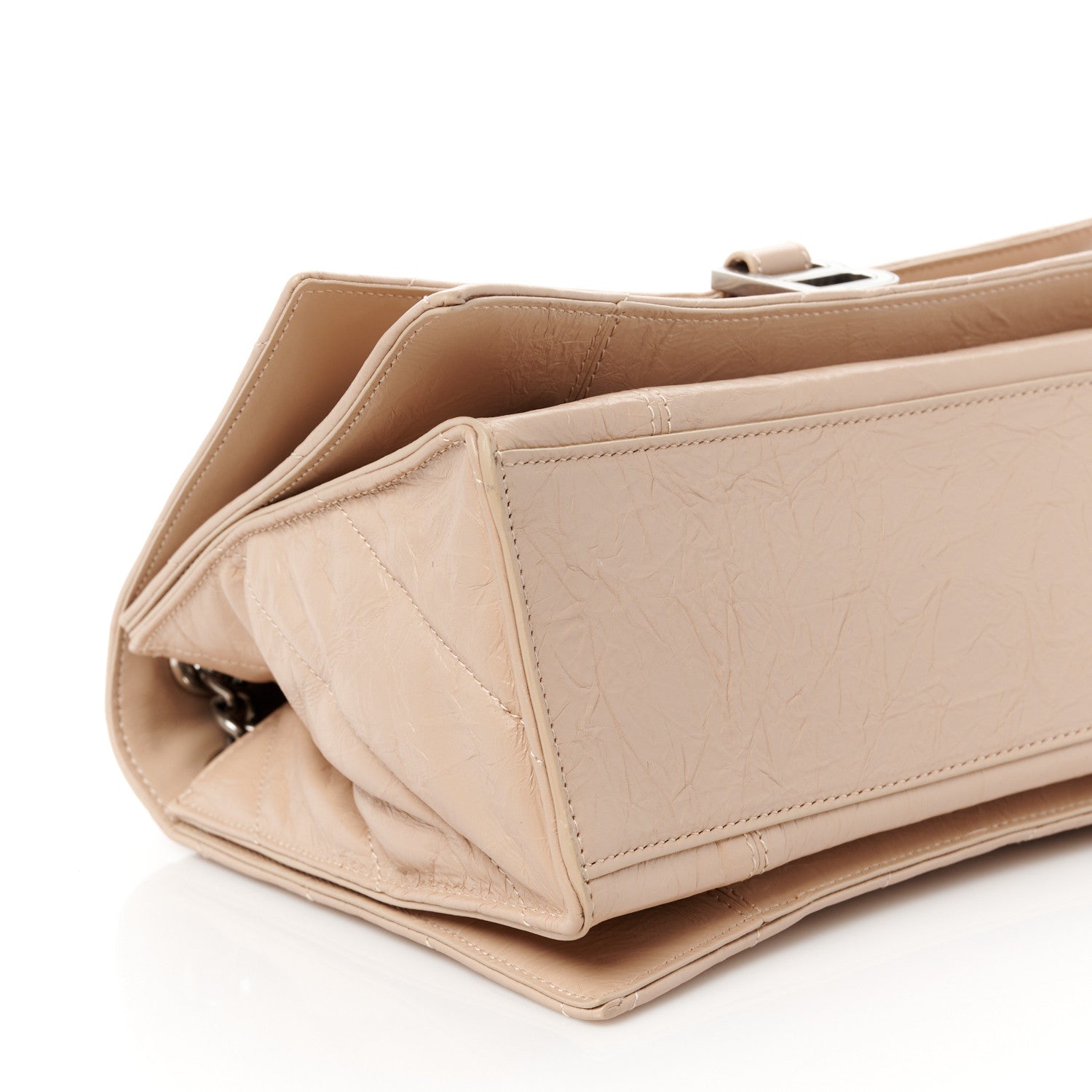 Balenciaga Crushed Calfskin Quilted Medium Crush Chain Bag Nude 8 of 10