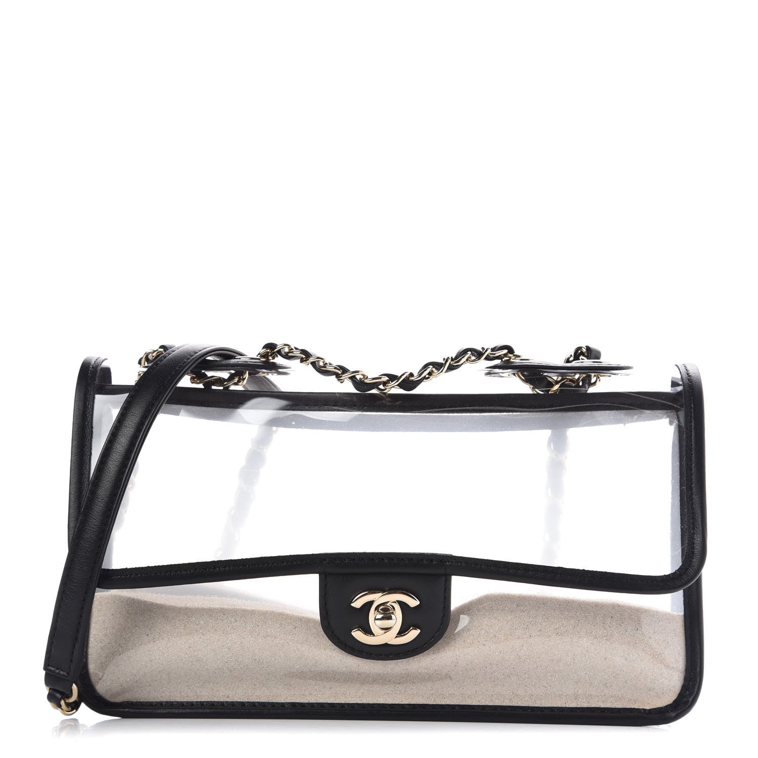 Chanel Lambskin PVC Medium Coco Sand Flap Black 1 of 10